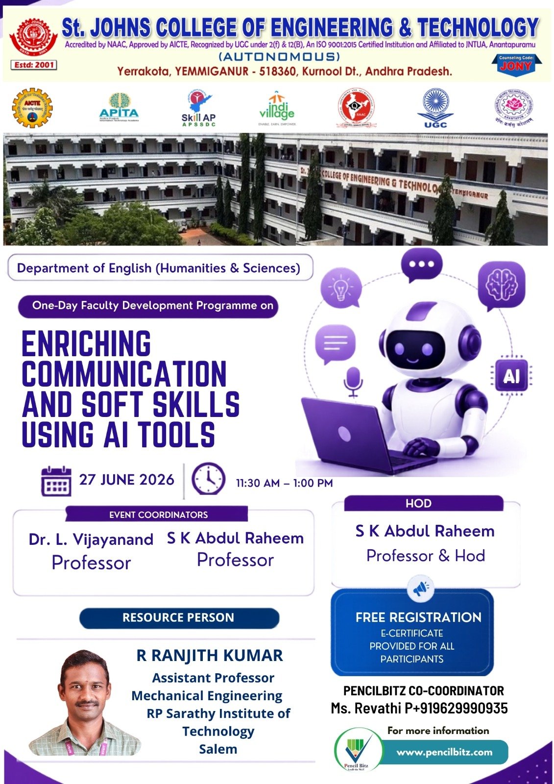 St.johns College of Engineering  and Technology  